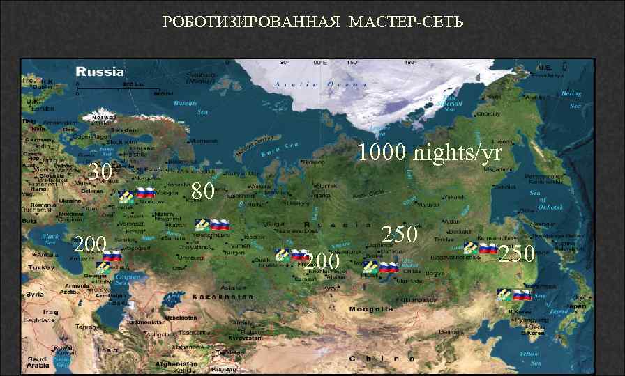 РОБОТИЗИРОВАННАЯ МАСТЕР-СЕТЬ 30 200 1000 nights/yr 80 200 250 