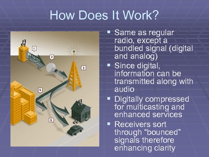 How Does It Work? § Same as regular § § § radio, except a