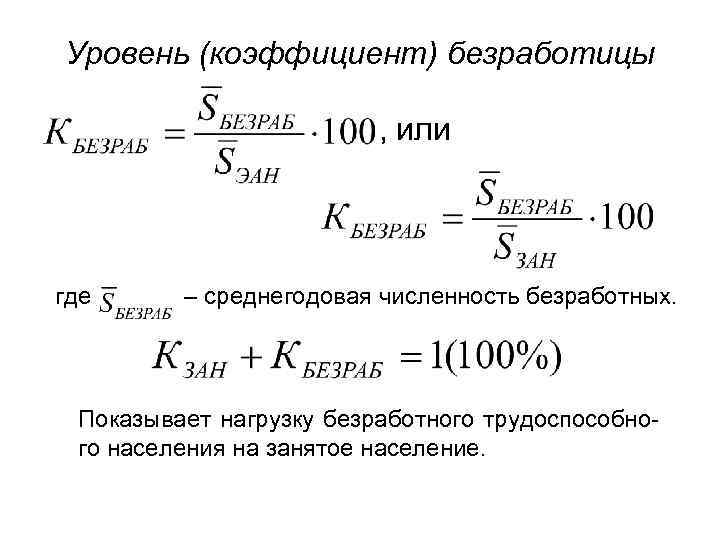 Показатели безработицы