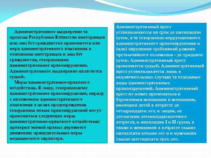 Административное выдворение за пределы Республики Казахстан иностранцев или лиц без гражданства применяется как мера