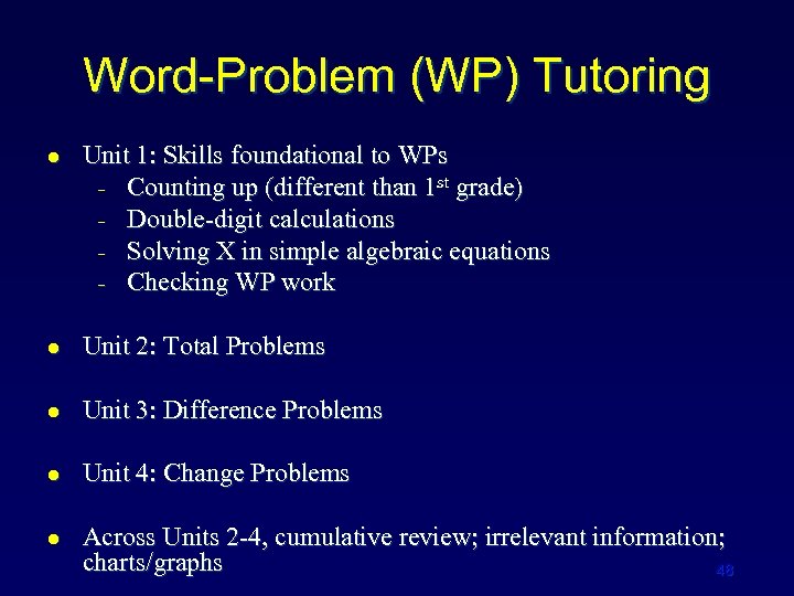 Word-Problem (WP) Tutoring l Unit 1: Skills foundational to WPs − Counting up (different