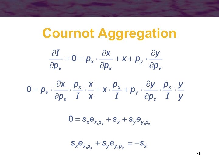 Cournot Aggregation 71 