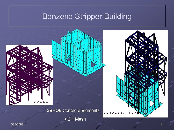 Benzene Stripper Building SBHQ 6 Concrete Elements < 2: 1 Mesh 6/25/2008 14 