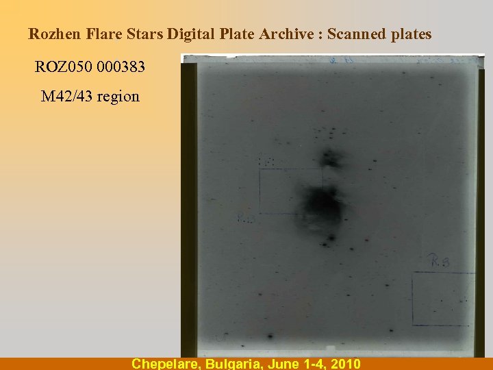 Rozhen Flare Stars Digital Plate Archive : Scanned plates. . ROZ 050 000383 M
