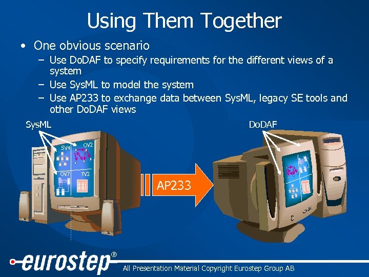 Using Them Together • One obvious scenario – Use Do. DAF to specify requirements
