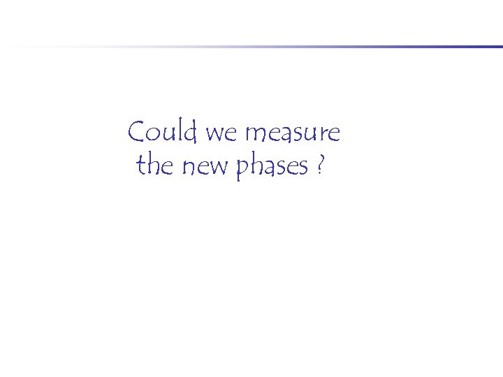 Could we measure the new phases ? 