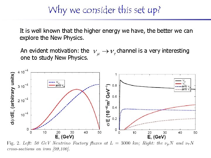 Why we consider this set up? It is well known that the higher energy
