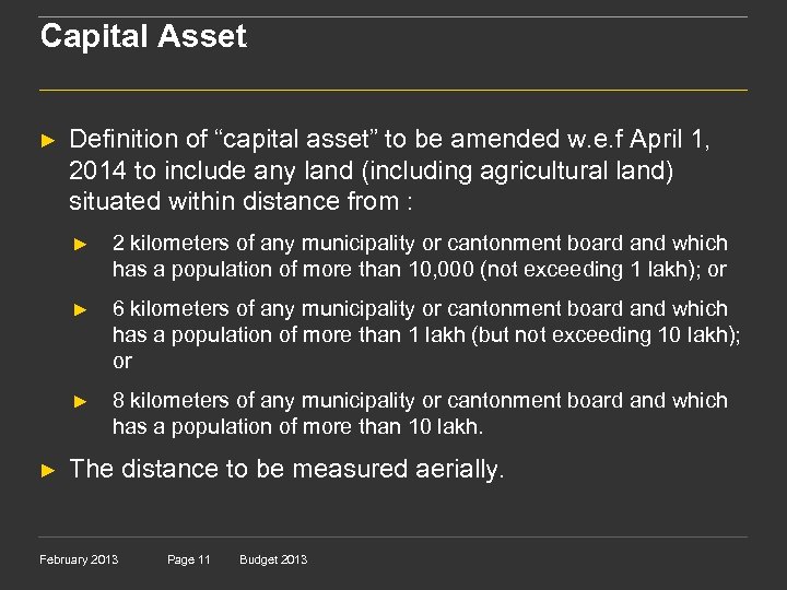 Capital Asset ► Definition of “capital asset” to be amended w. e. f April