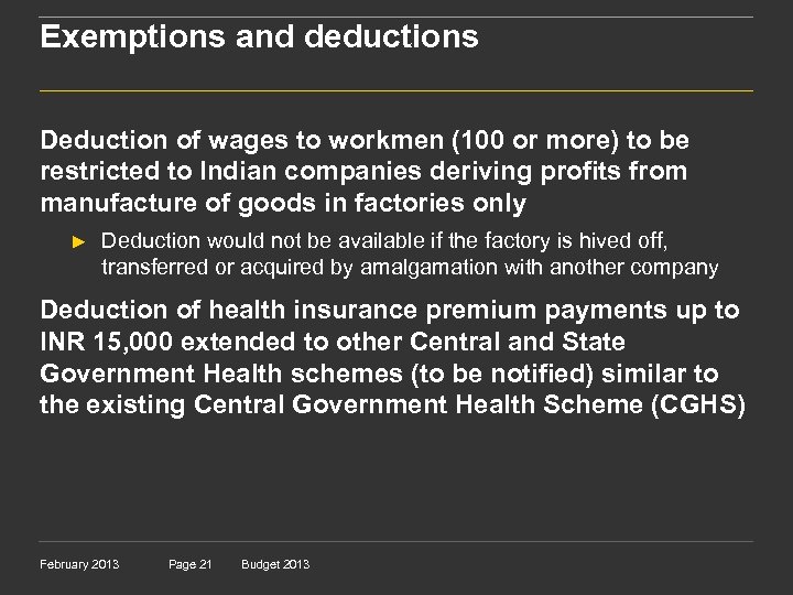 Exemptions and deductions Deduction of wages to workmen (100 or more) to be restricted