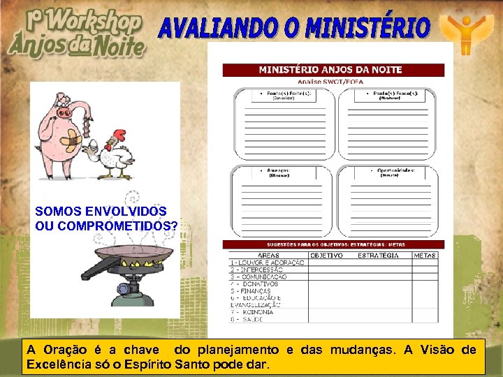 SOMOS ENVOLVIDOS OU COMPROMETIDOS? A Oração é a chave do planejamento e das mudanças.