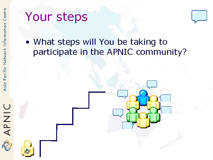 Your steps • What steps will You be taking to participate in the APNIC