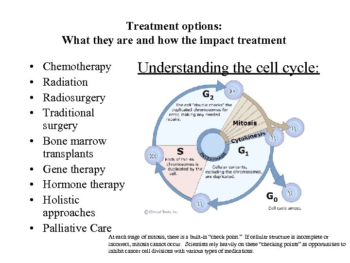  Treatment options: What they are and how the impact treatment • • •