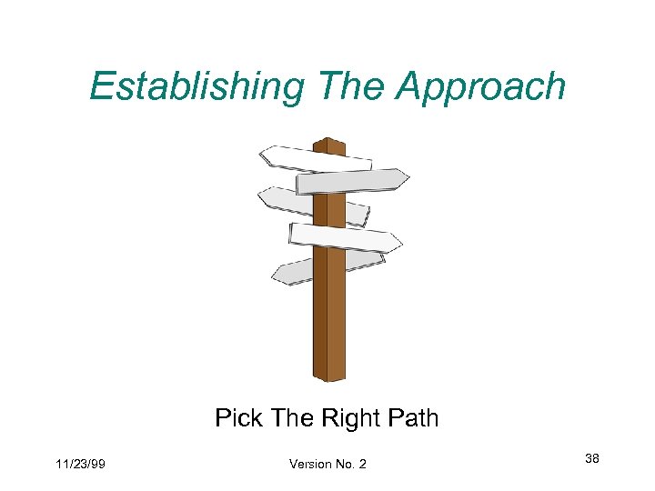 Establishing The Approach Pick The Right Path 11/23/99 Version No. 2 38 