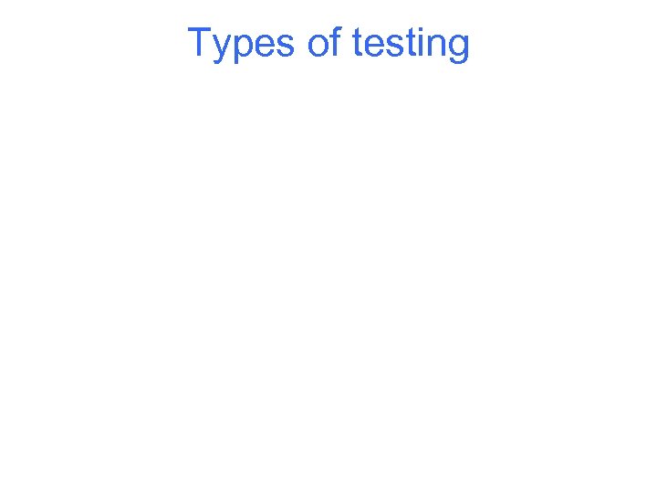 Types of testing 
