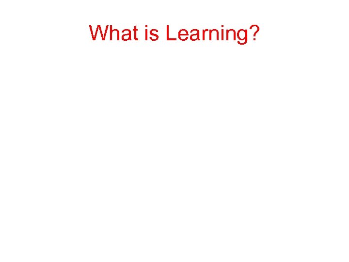 What is Learning? 