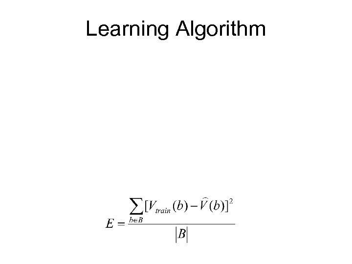 Learning Algorithm 