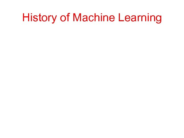 History of Machine Learning 