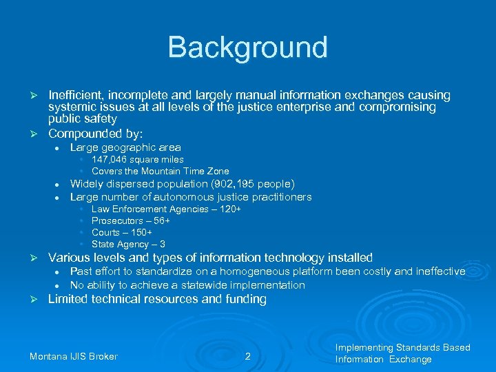 Background Inefficient, incomplete and largely manual information exchanges causing systemic issues at all levels