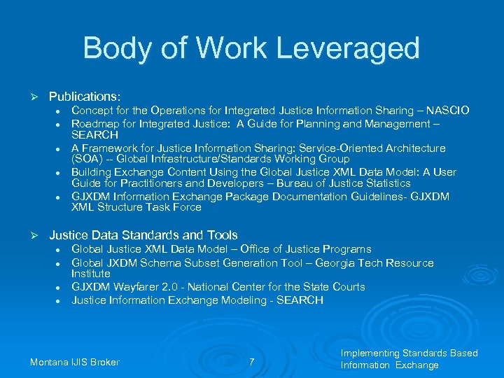 Body of Work Leveraged Ø Publications: l l l Ø Concept for the Operations