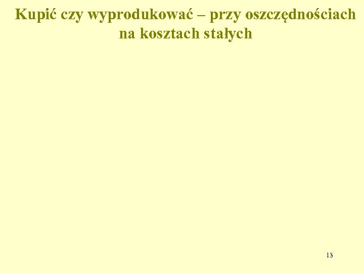 Kupić czy wyprodukować – przy oszczędnościach na kosztach stałych 13 
