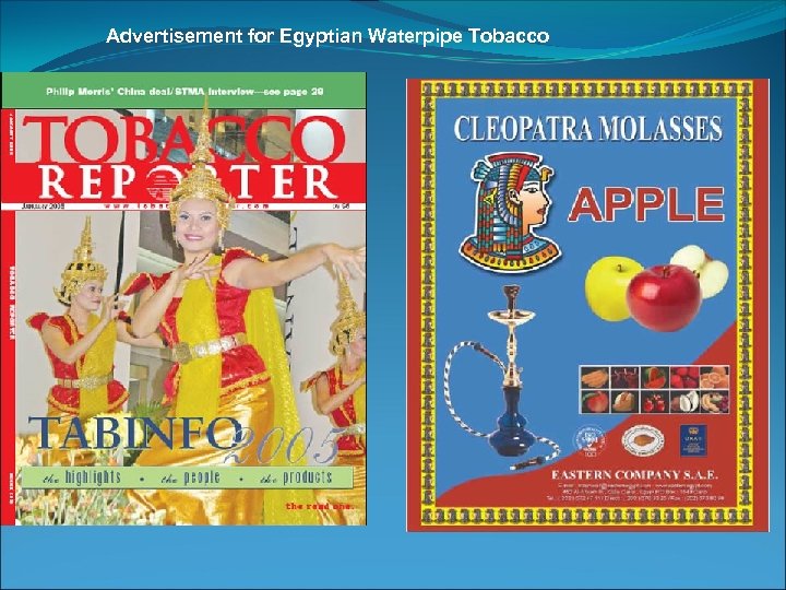 Advertisement for Egyptian Waterpipe Tobacco 
