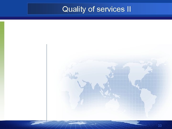 Quality of services II 33 