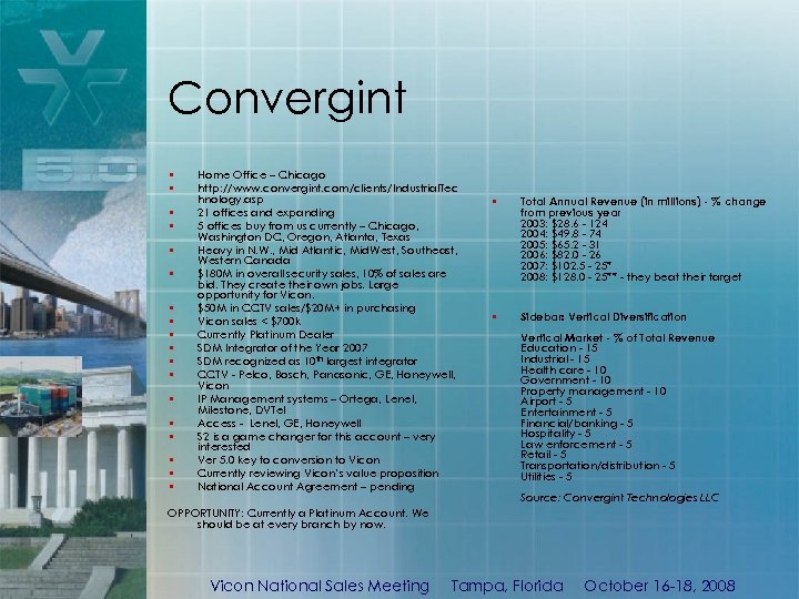Convergint • • • • • Home Office – Chicago http: //www. convergint. com/clients/Industrial.