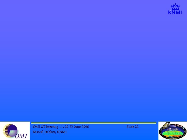 OMI ST Meeting 11, 20 -22 June 2006 Marcel Dobber, KNMI Slide 22 