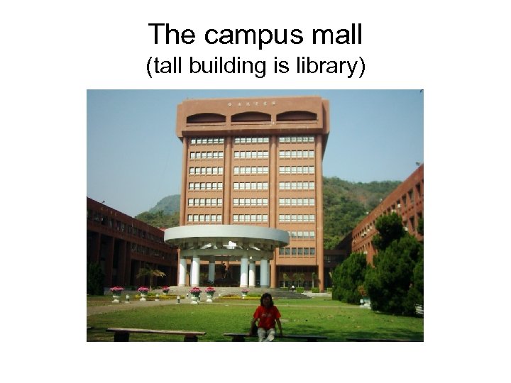 The campus mall (tall building is library) 