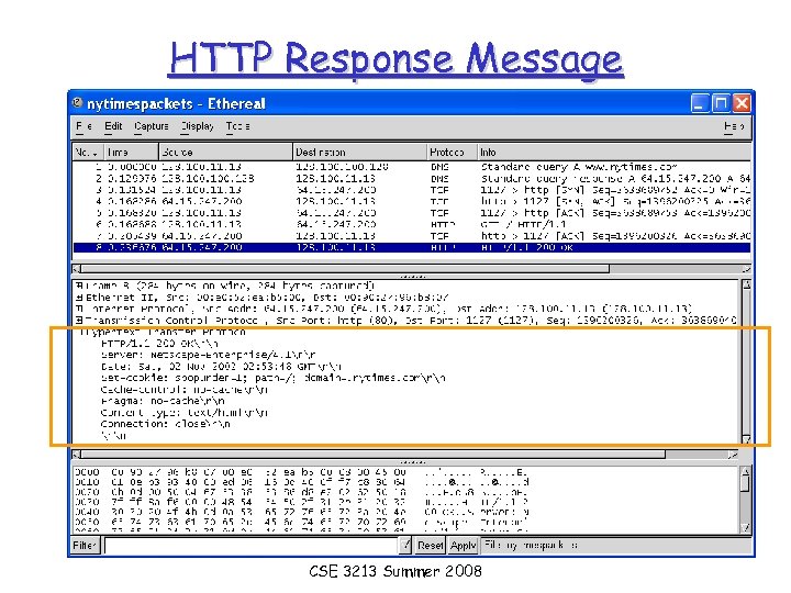 HTTP Response Message CSE 3213 Summer 2008 