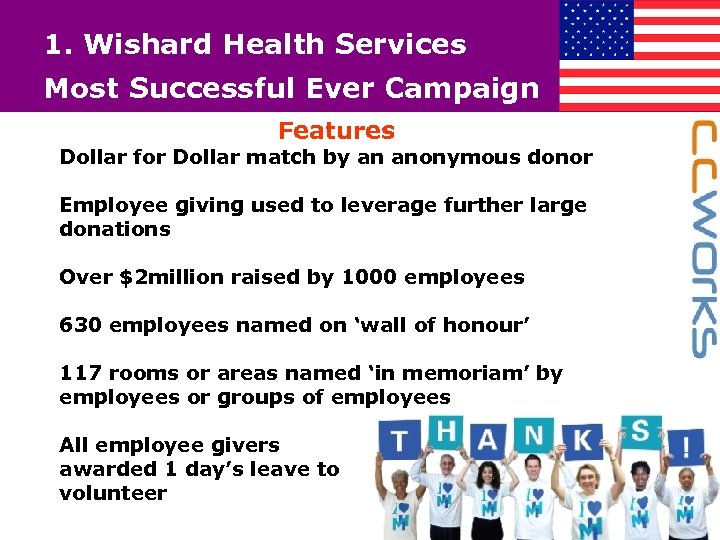 1. Wishard Health Services Most Successful Ever Campaign Features Dollar for Dollar match by