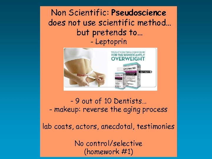 Non Scientific: Pseudoscience does not use scientific method… but pretends to… - Leptoprin -
