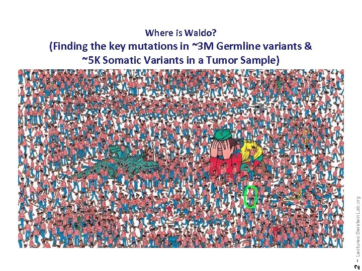 Where is Waldo? 2 - Lectures. Gerstein. Lab. org (Finding the key mutations in