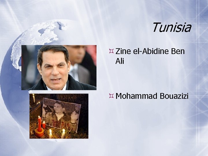 Tunisia Zine el-Abidine Ben Ali Mohammad Bouazizi 