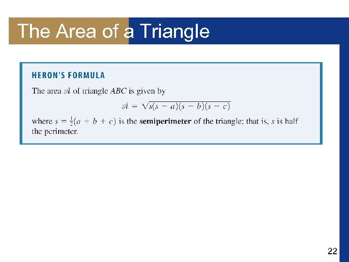 The Area of a Triangle 22 