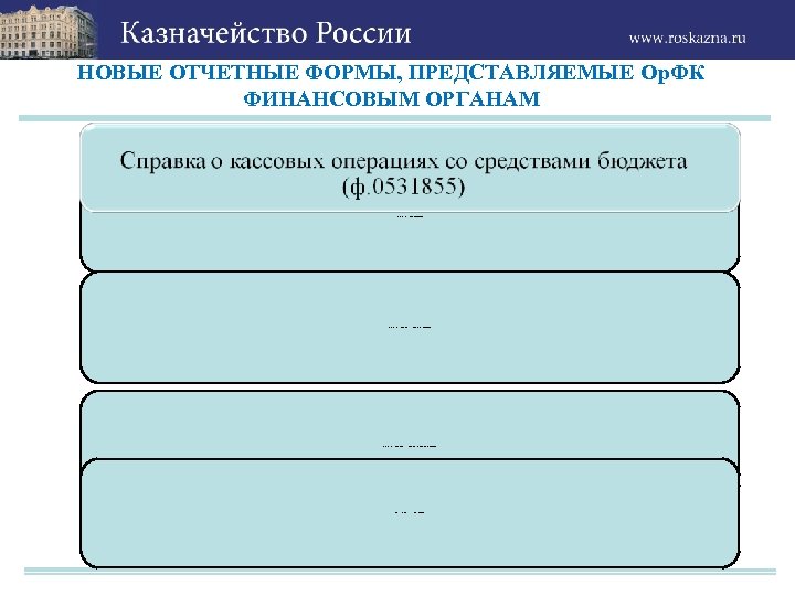НОВЫЕ ОТЧЕТНЫЕ ФОРМЫ, ПРЕДСТАВЛЯЕМЫЕ Ор. ФК ФИНАНСОВЫМ ОРГАНАМ Принципы разработки новых форм: Сводная справка