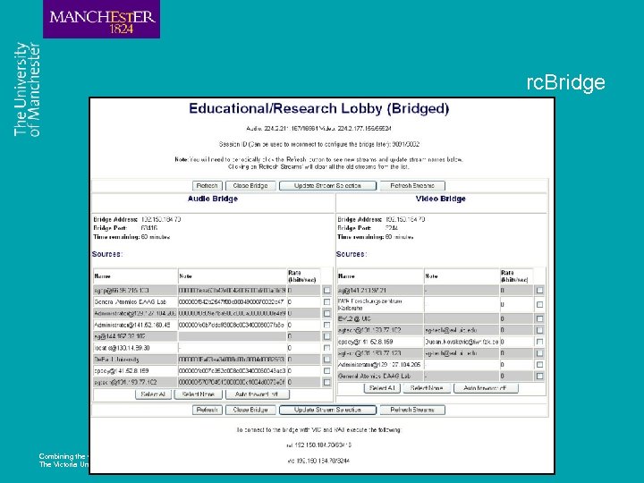 rc. Bridge Combining the strengths of UMIST and The Victoria University of Manchester 