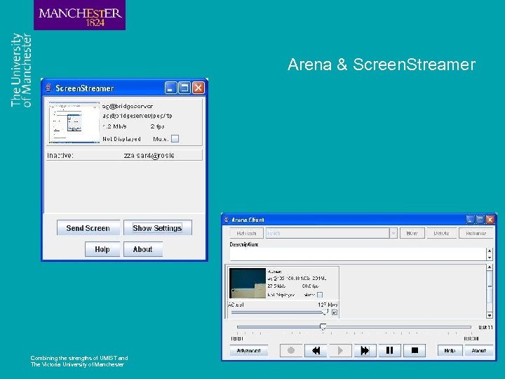 Arena & Screen. Streamer Combining the strengths of UMIST and The Victoria University of