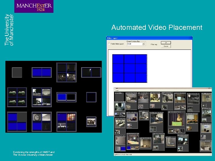 Automated Video Placement Combining the strengths of UMIST and The Victoria University of Manchester