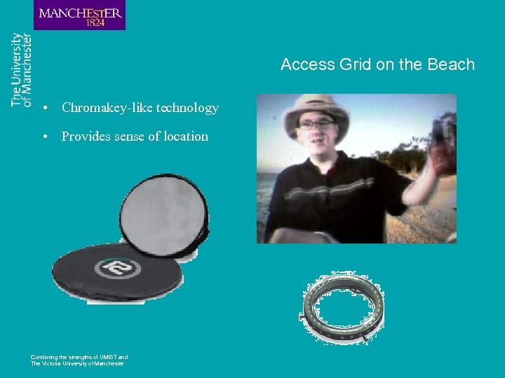 Access Grid on the Beach • Chromakey-like technology • Provides sense of location Combining