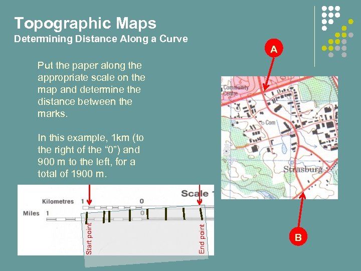 Topographic Maps Determining Distance Along a Curve A Put the paper along the appropriate