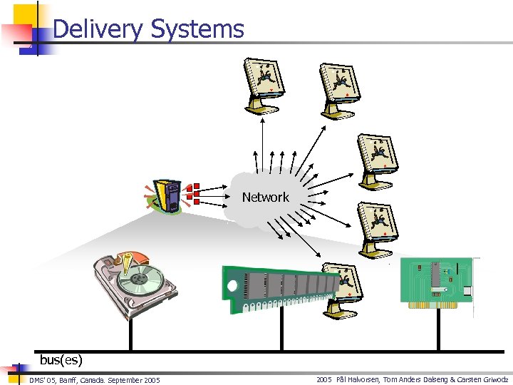 Delivery Systems Network bus(es) DMS’ 05, Banff, Canada. September 2005 Pål Halvorsen, Tom Anders