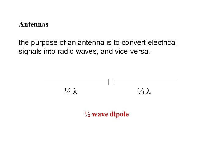 Antennas the purpose of an antenna is to convert electrical signals into radio waves,