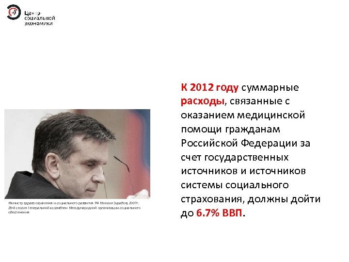 Министр здравоохранения и социального развития РФ Михаил Зурабов, 2007 г. 29 -й сессия Генеральной