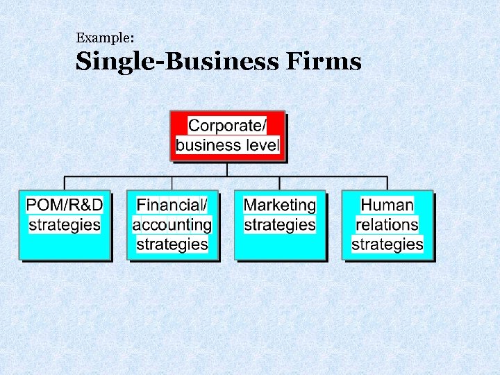 Example: Single-Business Firms 