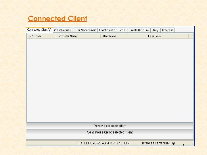 Connected Client 17 