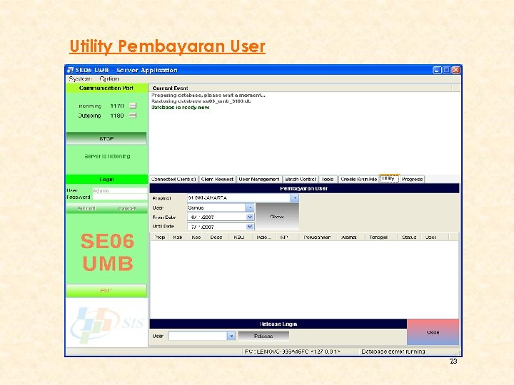 Utility Pembayaran User 23 