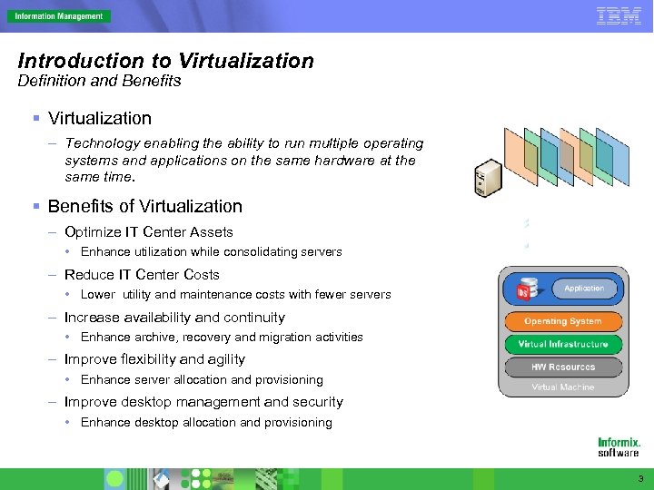Introduction to Virtualization Definition and Benefits § Virtualization – Technology enabling the ability to