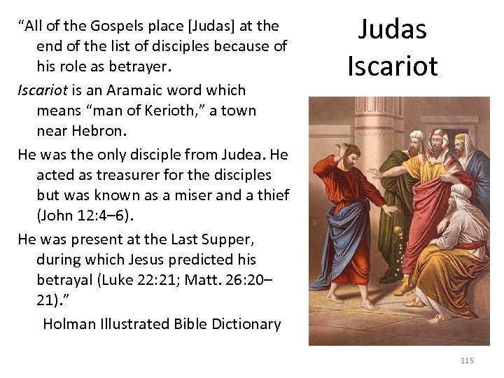 “All of the Gospels place [Judas] at the end of the list of disciples