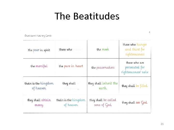 The Beatitudes 21 